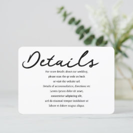 Einfache handschriftliche Typografie Details QR-Co Begleitkarte