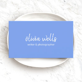 Einfache handschriftliche Typografie Periwinkle Bl Visitenkarte