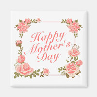 Einfache Happy Mother Day Floral Frame Magnet