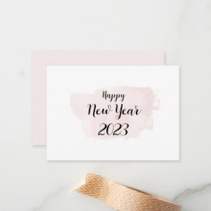 Einfache Happy New Year Card in Soft Pink Mitteilungskarte