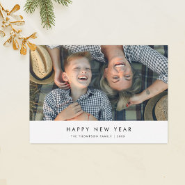 Einfache Happy New Year Foto Card Feiertagskarte