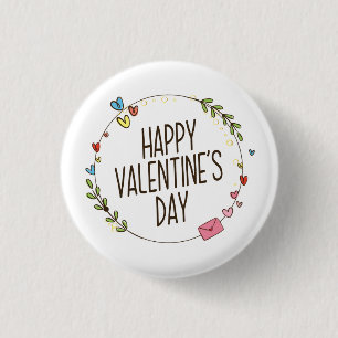 Einfache Happy Valentine's Day Wreath  Button