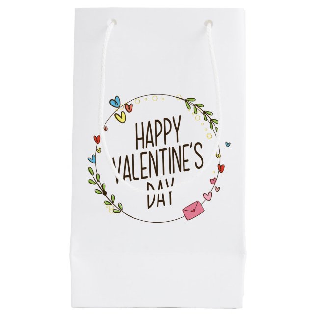 Einfache Happy Valentine's Day Wreath | Geschenktü Kleine Geschenktüte (Vorderseite)