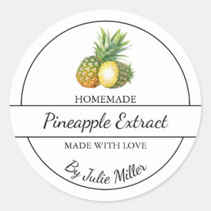 Einfache, hausgemachte Ananas-Extraktionsmarke Runder Aufkleber