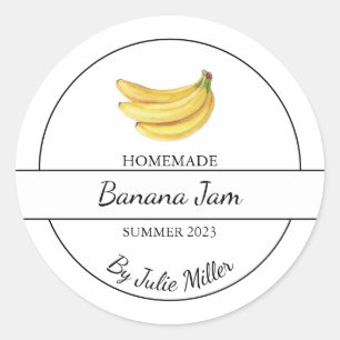 Einfache, hausgemachte Bananenjam-Marke Runder Aufkleber