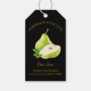 Einfache hausgemachte Birne Jam Hang Tag l Black Geschenkanhänger