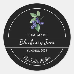 Einfache, hausgemachte Blueberry-Marmelade-Marke S Runder Aufkleber