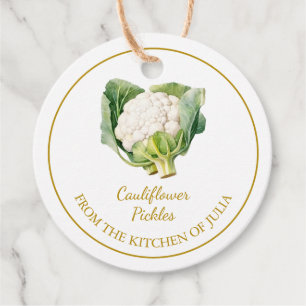 Einfache hausgemachte Blumenkohl-Pickles Hang Tag Geschenkanhänger