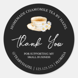 Einfache hausgemachte Chamomile Tee Dankeschön Lab Runder Aufkleber