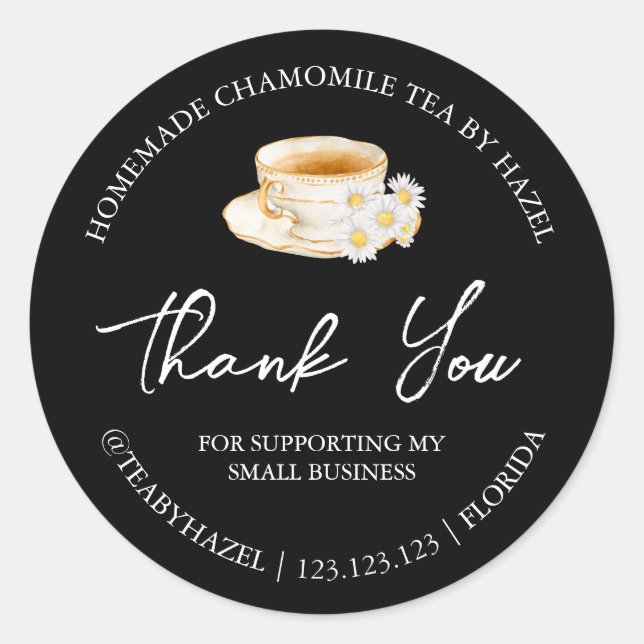 Einfache hausgemachte Chamomile Tee Dankeschön Lab Runder Aufkleber (Vorderseite)