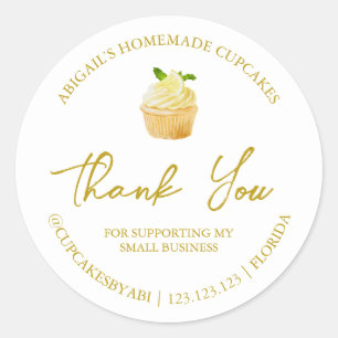 Einfache hausgemachte Cupcakes Dankeschön Label Runder Aufkleber