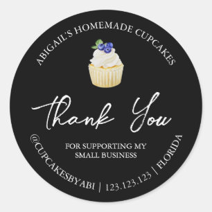 Einfache hausgemachte Cupcakes Dankeschön Label Runder Aufkleber