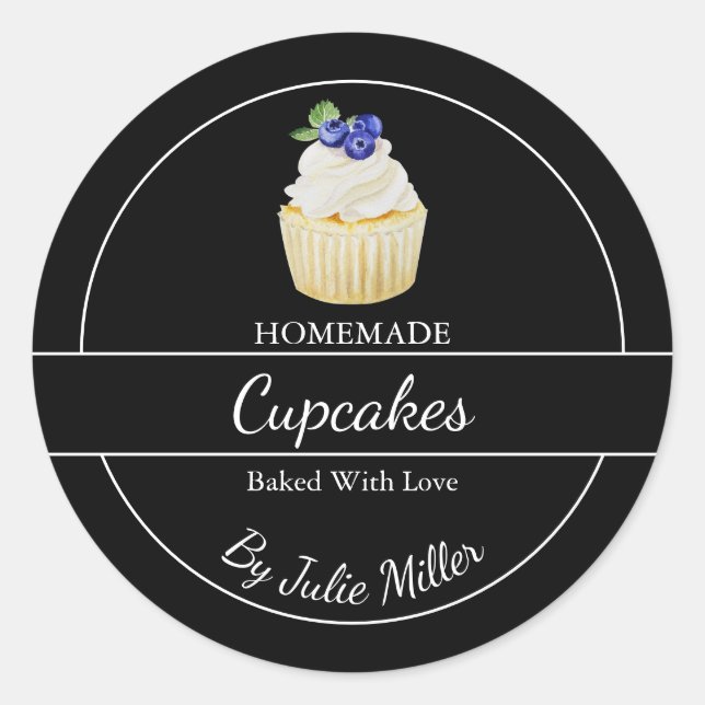 Einfache, hausgemachte Cupcakes Runder Aufkleber (Vorderseite)
