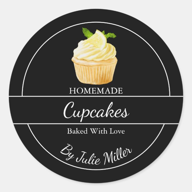 Einfache, hausgemachte Cupcakes Runder Aufkleber (Vorderseite)