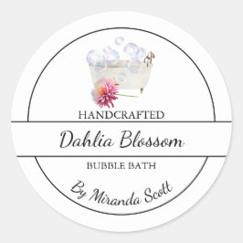 Einfache, hausgemachte Dahlia-Blase-Badewanne Runder Aufkleber