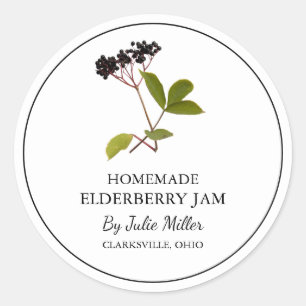 Einfache hausgemachte Elderberry-Marke Runder Aufkleber