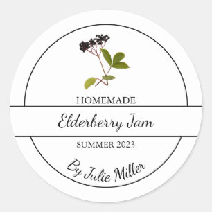 Einfache hausgemachte Elderberry-Marke Runder Aufkleber
