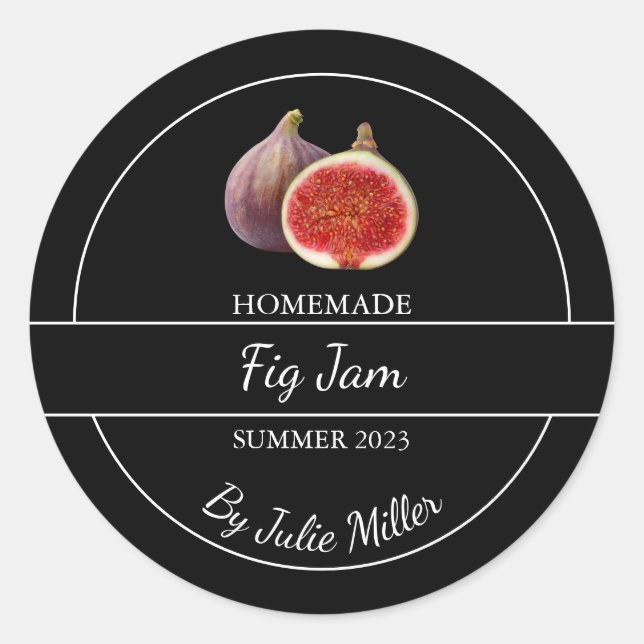 Einfache, hausgemachte Fig-Jam-Marke Runder Aufkleber (Vorderseite)