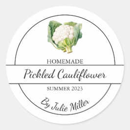 Einfache, hausgemachte, gepickte Blumenmarke Runder Aufkleber