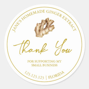 Einfache hausgemachte Ingwer Extract Danke Label Runder Aufkleber