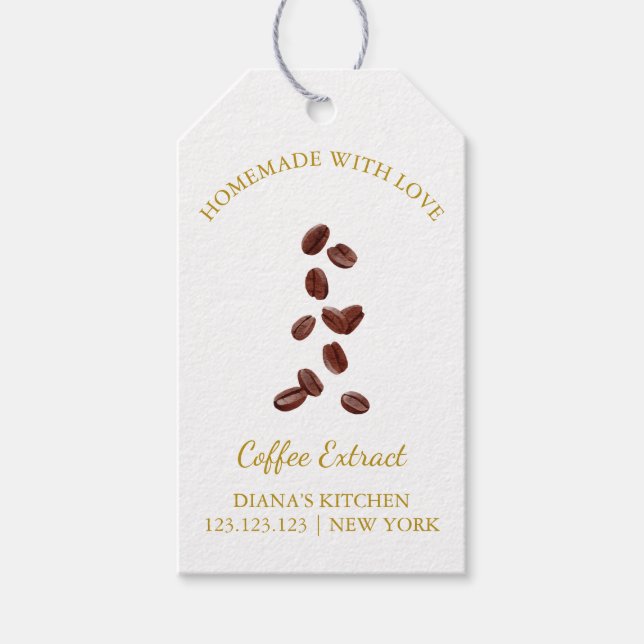 Einfache, hausgemachte Kaffeeextrakte Hänge Tag l  Geschenkanhänger (Vorderseite)