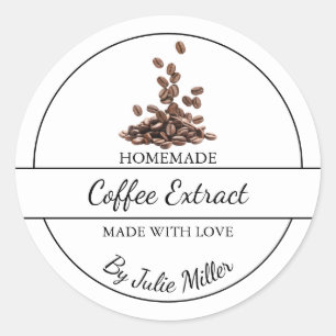 Einfache, hausgemachte Kaffeeextraktionsmarke Runder Aufkleber