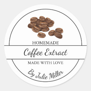 Einfache, hausgemachte Kaffeeextraktionsmarke Runder Aufkleber