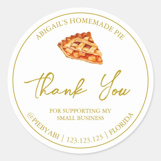 Einfache hausgemachte Kuchen-Kuchen Dankeschön Lab Runder Aufkleber (Vorderseite)