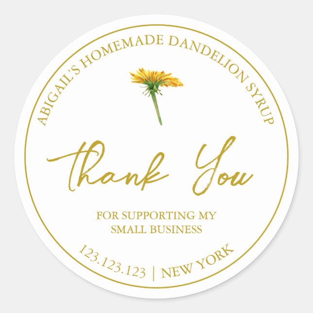 Einfache hausgemachte Leuchtersirup Danke Label Runder Aufkleber (Vorderseite)