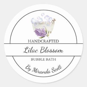 Einfache hausgemachte Lilac-Blase-Badewanne Runder Aufkleber