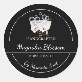 Einfache, hausgemachte Magnolia-Blase-Badewanne Runder Aufkleber
