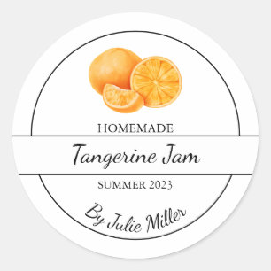 Einfache, hausgemachte Mandarine Orange Jam Label Runder Aufkleber