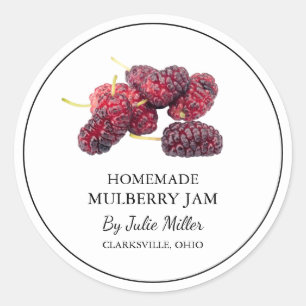 Einfache, hausgemachte Mulberry-Marmelade Runder Aufkleber