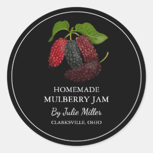 Einfache, hausgemachte Mulberry-Marmelade Runder Aufkleber