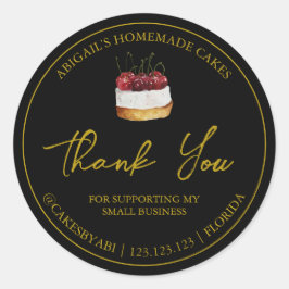 Einfache hausgemachte Nachspeise, Dankeschön Label Runder Aufkleber