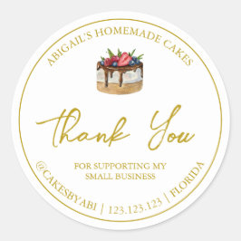 Einfache hausgemachte Nachspeise, Dankeschön Label Runder Aufkleber