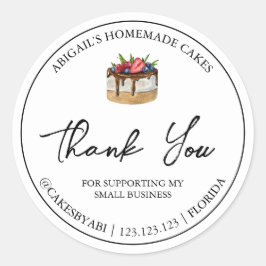 Einfache hausgemachte Nachspeise, Dankeschön Label Runder Aufkleber
