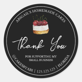 Einfache hausgemachte Nachspeise, Dankeschön Label Runder Aufkleber