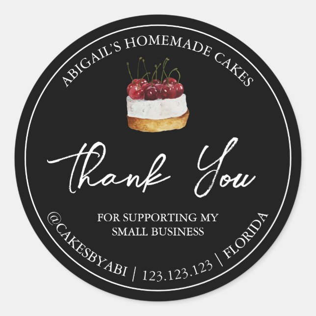 Einfache hausgemachte Nachspeise, Dankeschön Label Runder Aufkleber (Vorderseite)