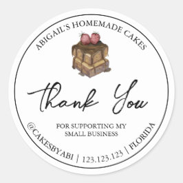Einfache hausgemachte Nachspeise, Dankeschön Label Runder Aufkleber