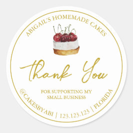 Einfache hausgemachte Nachspeise, Dankeschön Label Runder Aufkleber