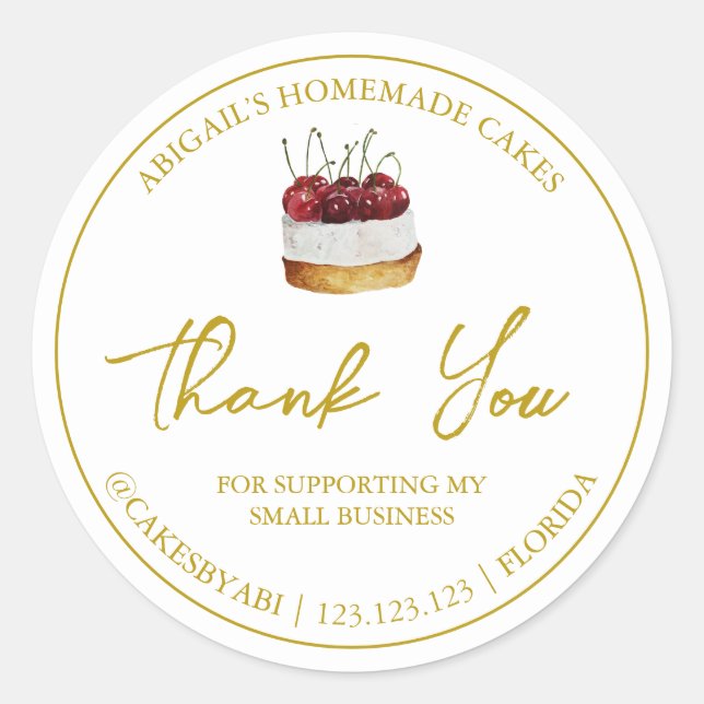 Einfache hausgemachte Nachspeise, Dankeschön Label Runder Aufkleber (Vorderseite)