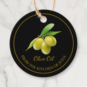 Einfache, hausgemachte Olive Oil Hang Tag Geschenkanhänger
