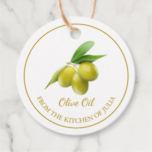 Einfache, hausgemachte Olive Oil Hang Tag Geschenkanhänger