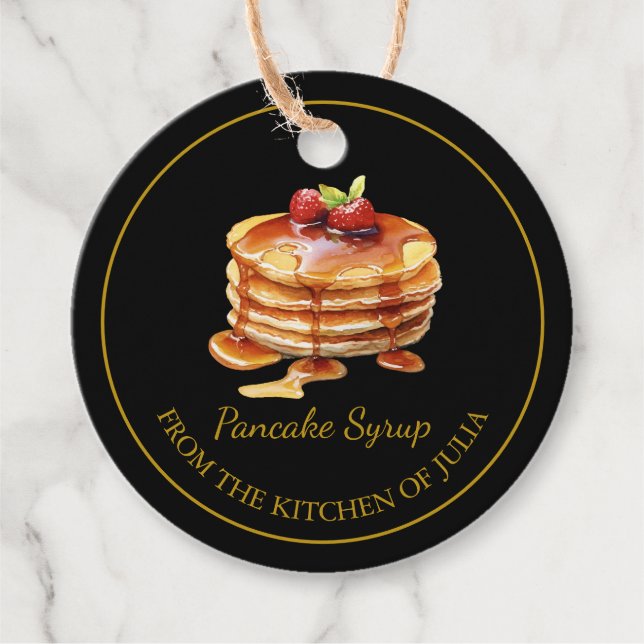 Einfache hausgemachte Pancake Sirup Hang Tag l Bla Geschenkanhänger (Vorderseite)