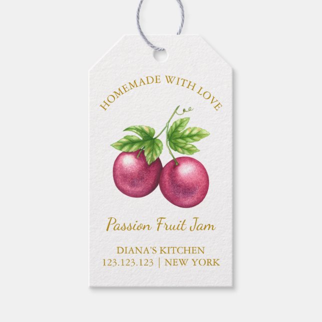 Einfache, hausgemachte Passion Fruit Jam Hang Tag  Geschenkanhänger (Vorderseite)