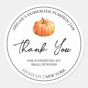 Einfache hausgemachte Pumpkin Jam Danke Label Runder Aufkleber