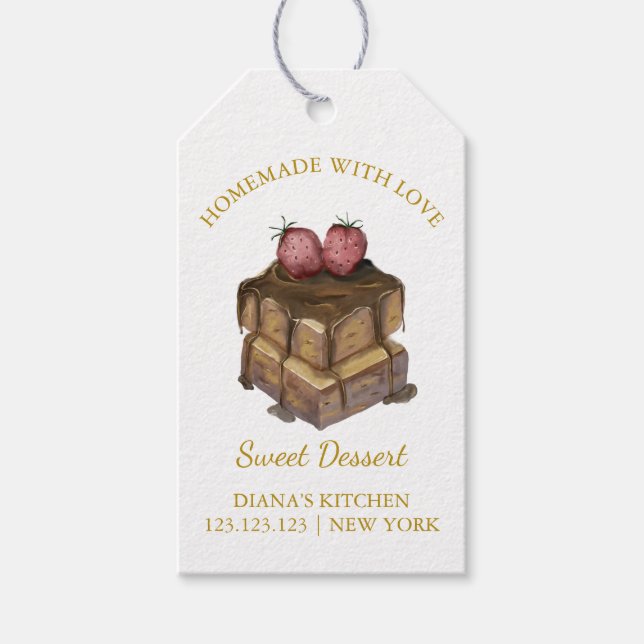Einfache hausgemachte Schokolade Dessert Hang Tag Geschenkanhänger (Vorderseite)