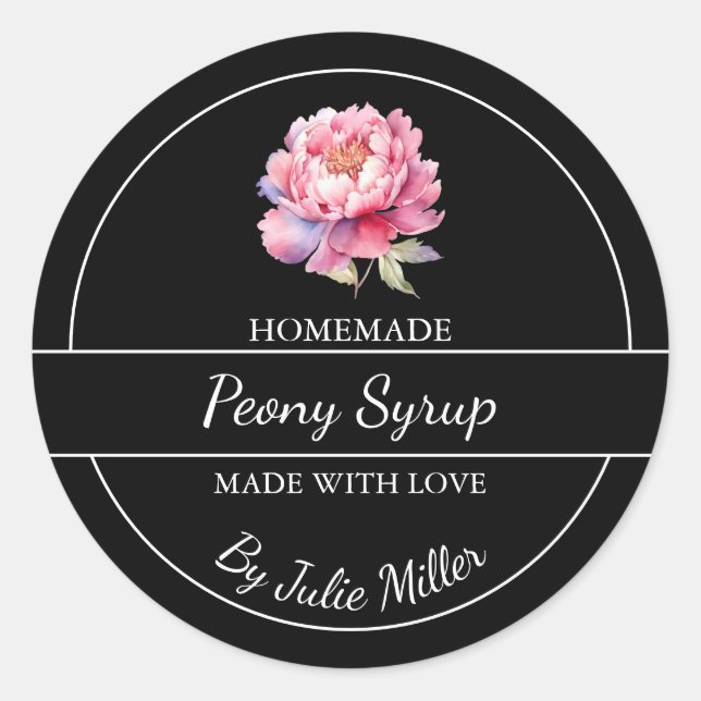 Einfache, hausgemachte Sirup Runder Aufkleber (Vorderseite)