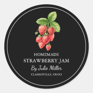 Einfache, hausgemachte Strawberry-Marmelade Runder Aufkleber